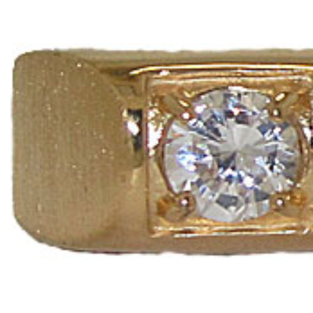 Simulated Diamond Men's High Quality 14kt yellow gold ring Ring size 7 NWT - Picture 2 of 5